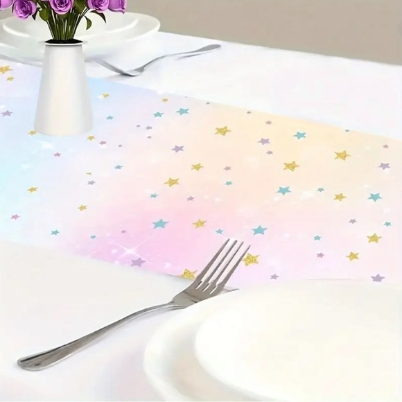 Unicorn Theme Pink Table Runner birthday Party Decoration Theme Table Banners - Picture 2 of 5